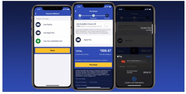 西南航空引入Apple Pay等支付平臺購買機上服務(wù)