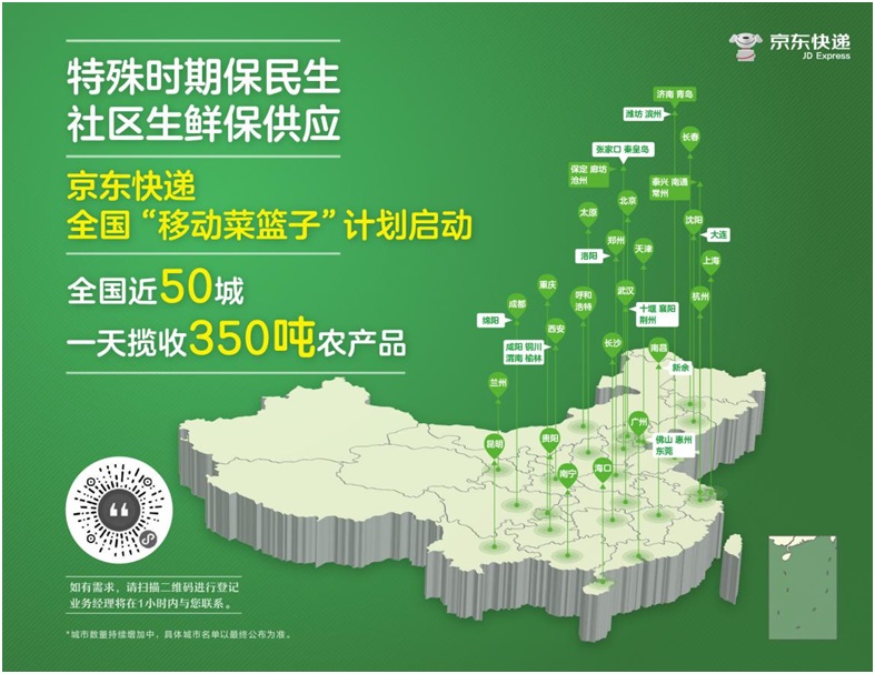 京東快遞全國近50個(gè)城市一天攬收350噸農(nóng)產(chǎn)品